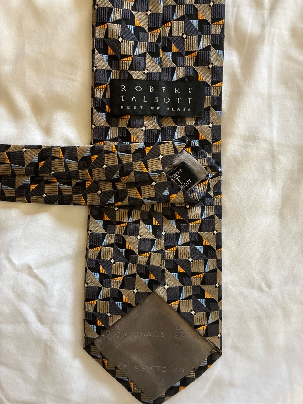 Robert Talbott-Best in Class-Men's Geometric Silk Tie in Black and Gold